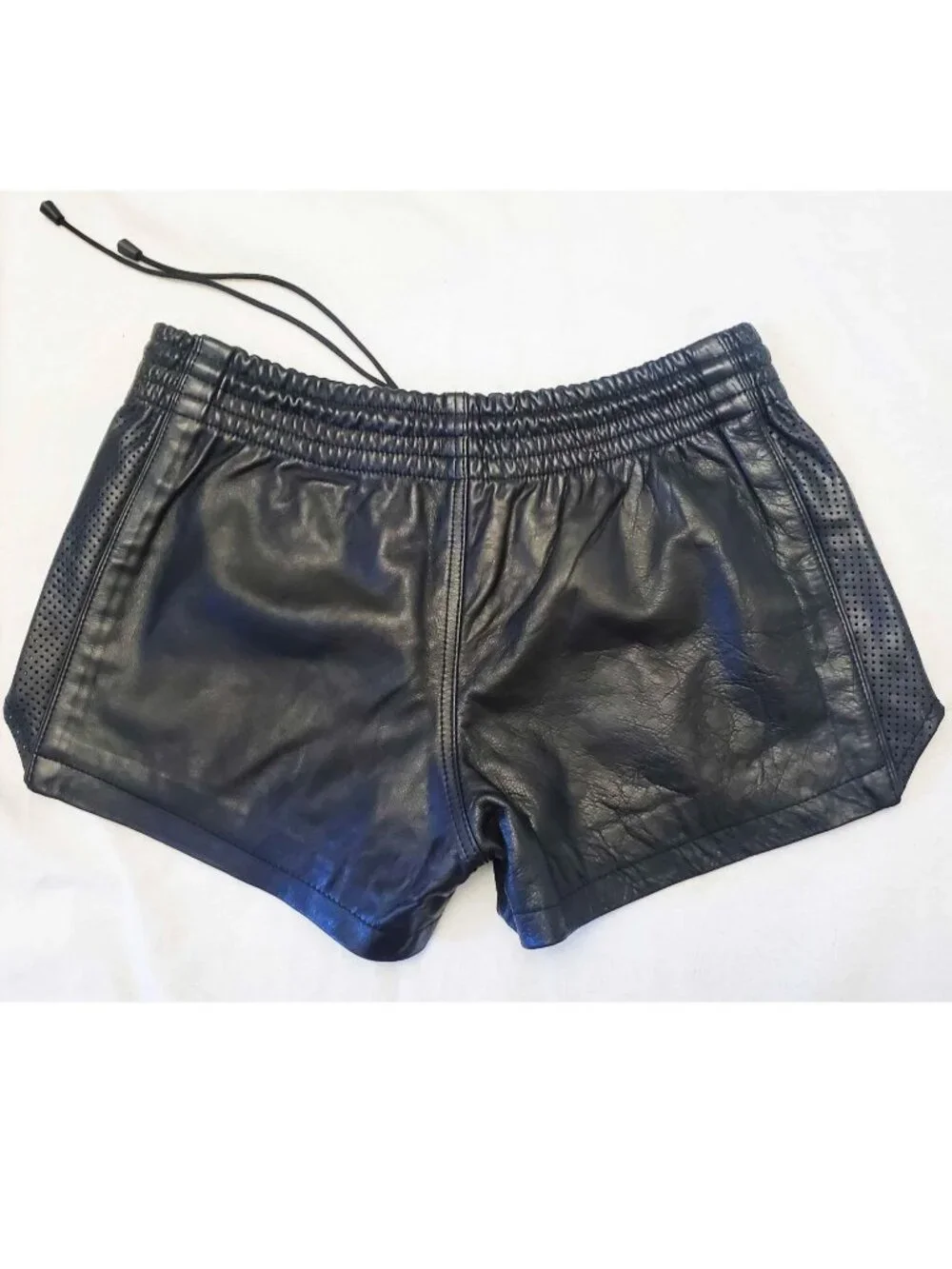 Vintage Pride Men's Black Leather Athletic Style Shorts XL